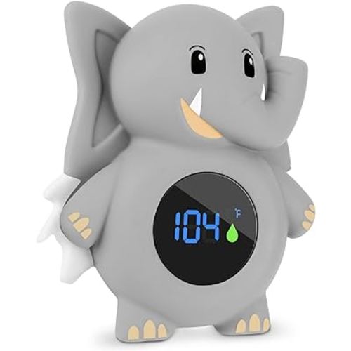 Baby Thermometer,with LED Display and Temperature Warning,Kids' Bathroom Safety Products,Bath Thermometer for Infants, Newborn,BPA-Free Bath Tub Thermometer (Elephants)