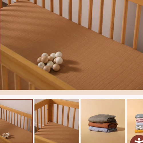 Babyletto Crib Sheet in GOTS Certified Organic Muslin Cotton