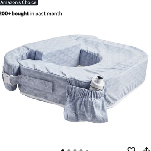 My Brest Friend Twin Nursing Pillow - Enhanced Comfort with Slipcover - Ergonomic Breastfeeding Pillow for Ultimate Support - Adjustable Nursing Pillow with Handy Side Pocket, Horizon