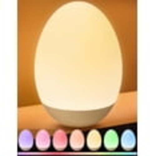 Night Light for Kids, Egg Light for Nursery with RGB Colors Changeable & Stepless Dimming, Rechargeable Tap Light with 1h Timer & Touch Control, Portable Night Light for Babies BPA Free