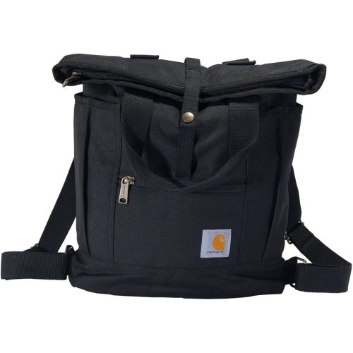 Carhartt Convertible, Durable Tote Bag with Adjustable Backpack Straps and Laptop Sleeve, Black, One Size