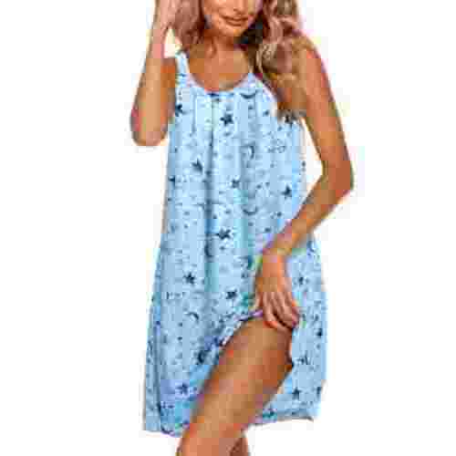 Avidlove Womens Nightgowns Sleeveless Sleepwear Camisole Sleep Dress Wide Strap Pleated Nightshirt