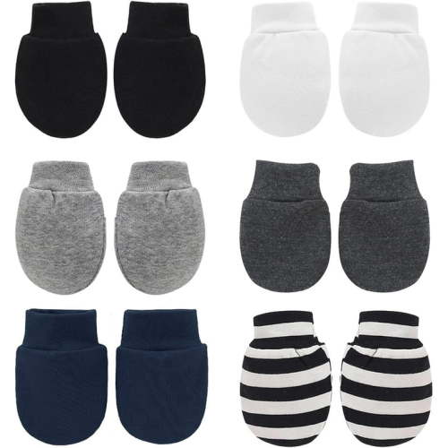 Newborn Baby Cotton Mittens Infant Toddler Gloves No Scratch Mittens Breathable Gloves for 0-6 Months Baby Boys Girls