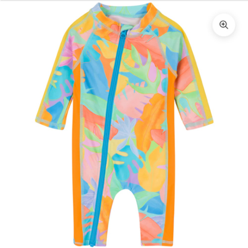 0-6 mo | Sunsuit - Long Sleeve Swimsuit | "Vibrant Vacay"