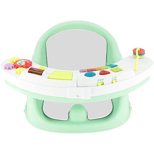 Infantino Music & Lights 3-in-1 Discovery Seat and Booster - Convertible, Infant Activity and Feeding Seat with Electronic Piano for Sensory Exploration, for Babies and Toddlers, Mint