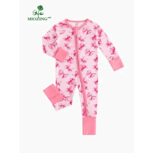 miiozing super soft bamboo fiber long sleeve onesie cute bow - Temu