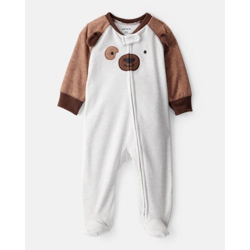 Baby Dog Fleece Zip-Up Sleep & Play Pajamas - Grey - Carter's | Carter's