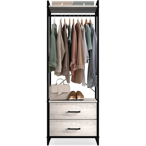Sorbus 2 Drawer Clothing Rack with Wood Top and Steel Frame & Reviews | Wayfair