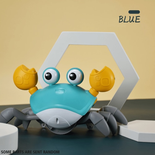 1pc Blue Wind-up Land And Water Crawler Crab Toy, Realistic Design With Pull String For Babies And Toddlers, Indoor Parent-child Interaction, Birthday/Christmas Gift