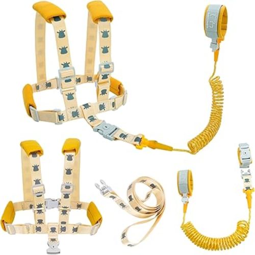 Toddler Leashes + Anti Lost Wrist Link for Kids, 4 in 1 Kid Harness Backpack Leash for Girls Boys, Reflective Kids Anti Lost Leash Cute Baby Harness Belt Strap Foldable Child Safety Leash for Park/Zoo