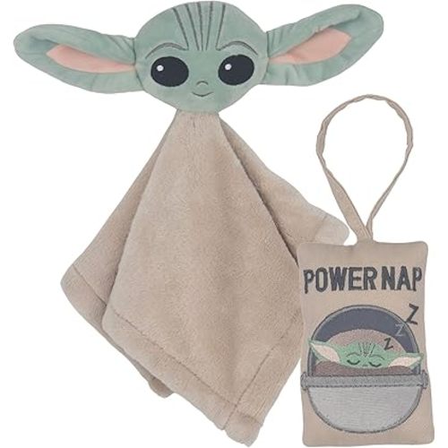 Lambs & Ivy Star Wars Cozy Friends Baby Yoda/Grogu Lovey & Door Pillow Gift Set
