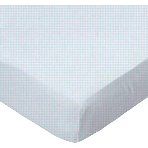 SheetWorld Baby Fitted Bassinet Sheet Fits Maxi COSI 20 x 32 inches, 100% Cotton Jersey Hypoallergenic Sheet, Unisex Boy Girl, Blue Gingham, Made in USA