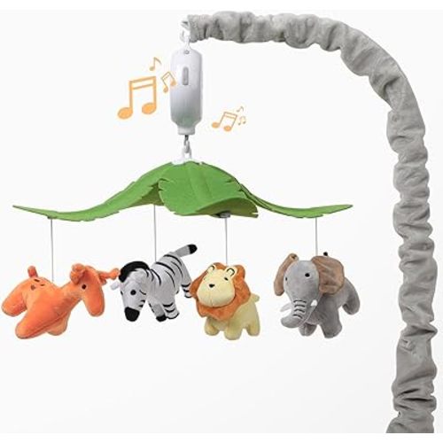 Baby Crib Mobile - Jungle Animal Mobile for Crib Nursery Musical Mobile Gender Neutral for Boys and Girls with 12 Lullabies Ceiling Mobile Presents for Newborn