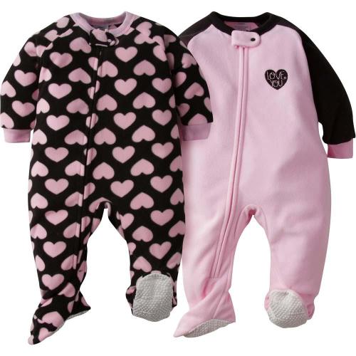 2-Pack Baby Girl Pink Hearts Blanket Sleepers
– Gerber Childrenswear