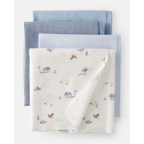 Baby 4-Pack Receiving Blankets - Blue | Carter's