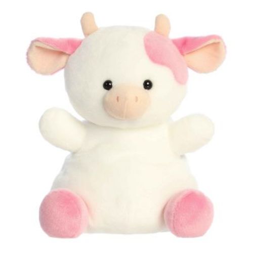 Aurora Medium Party Sized Belle Strawberry Cow Palm Pals Adorable Stuffed Animal Pink 12"