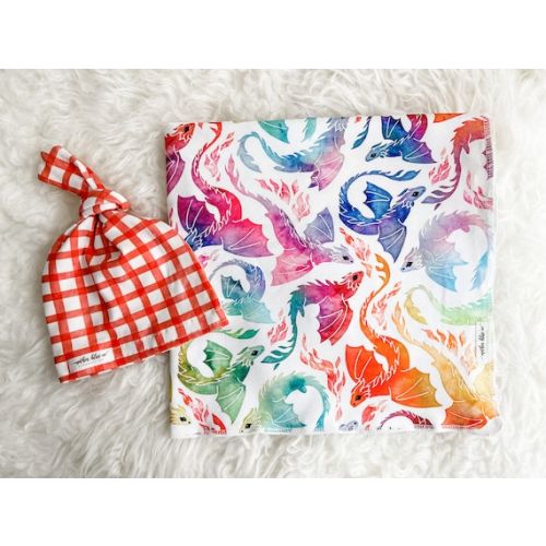 Rainbow Dragons Swaddle Blanket