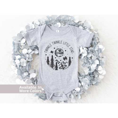 Twinkle Twinkle Little Star Baby Bodysuit- Star Wars Baby Bodysuit- Baby Death Star Bodysuit- Cute Nursery Rhyme Bodysuit- Star Wars Baby
