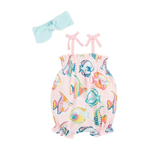 Mud Pie Unisex Baby Baby Girl Rainbow Fish Bubble & Headband ;