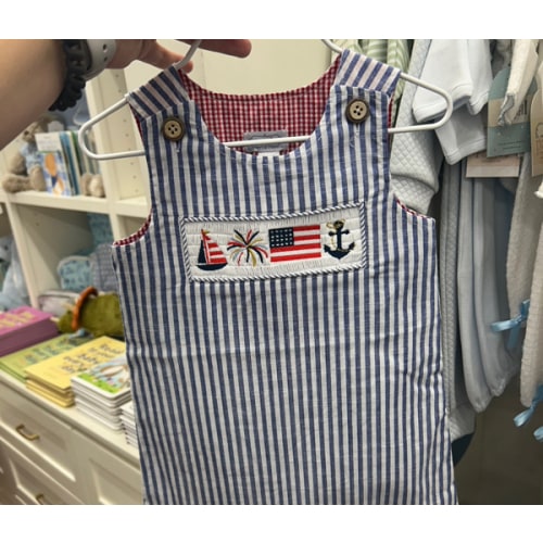 Smocked Americana. Size: 12-18M
