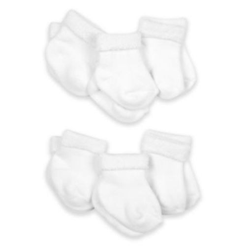Gerber® Size 0-3M 6-Pack Terry Socks in White - WHITE - 0-3 MONTHS