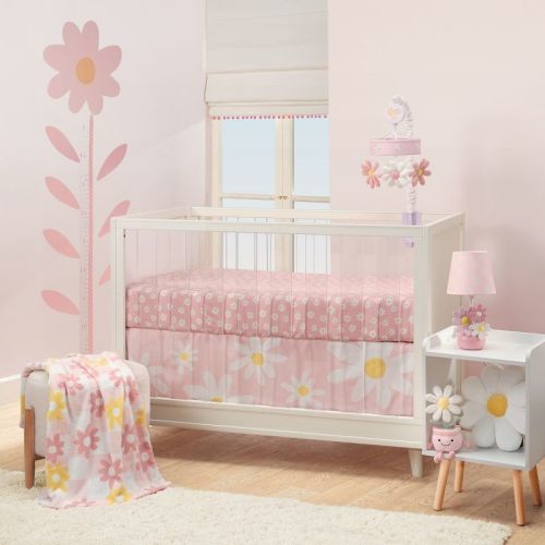 Lambs & Ivy Daisy Dreams 3-piece Crib Bedding Set - Pink, White, Modern, Garden