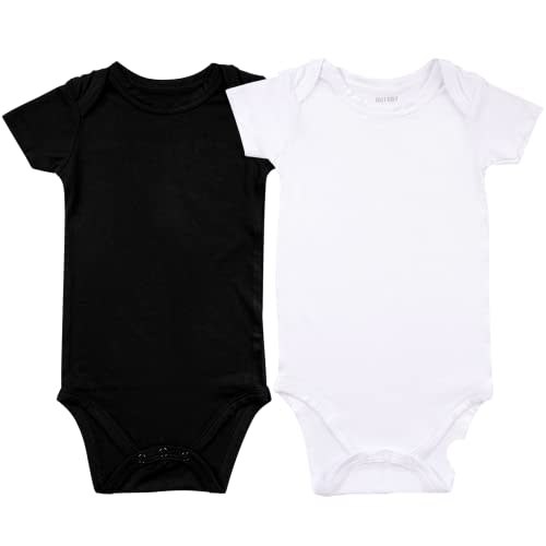 GUISBY Baby Short Sleeve Bodysuits, Rayon Summer Newborn Infant Boys Girls 0-24 Months