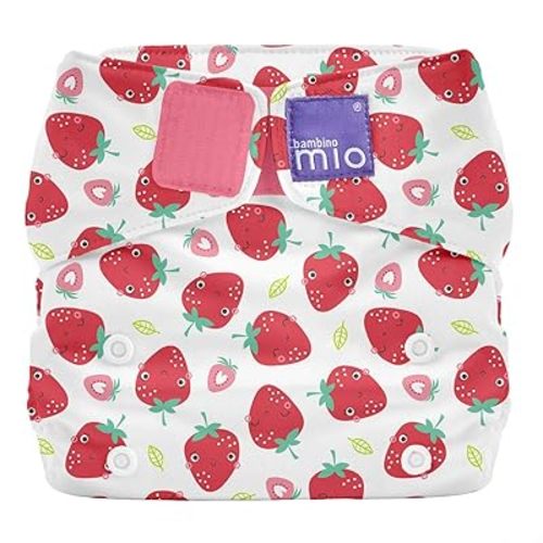 Bambino Mio, Miosolo Classic All-in-One Reusable Cloth Diaper, Adjustable Size, Eco Chemical Free Diaper, Strawberry Cream