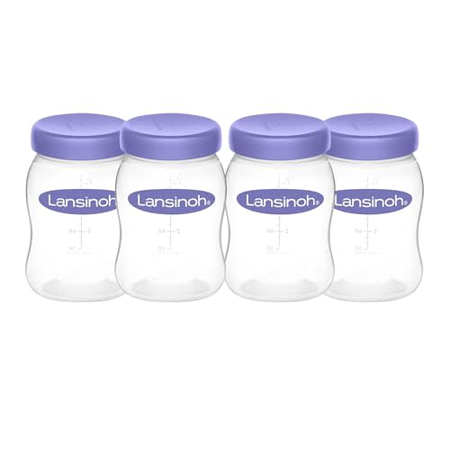 Lansinoh Breastmilk Storage Breast Pump Bottles, 4 Count