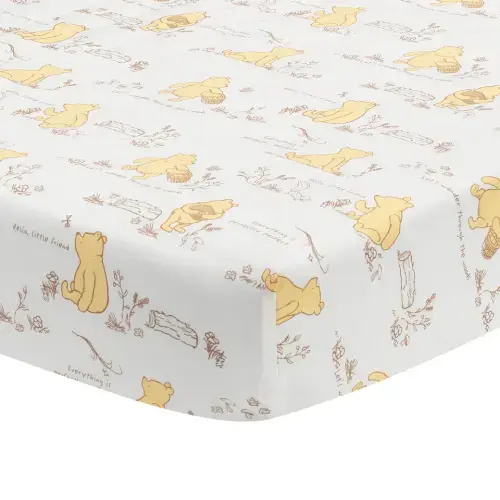 Storytime Pooh Cotton Fitted Crib Sheet