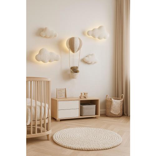 Bouclé Air Balloon Lamp: Bear Nursery Wall Decor