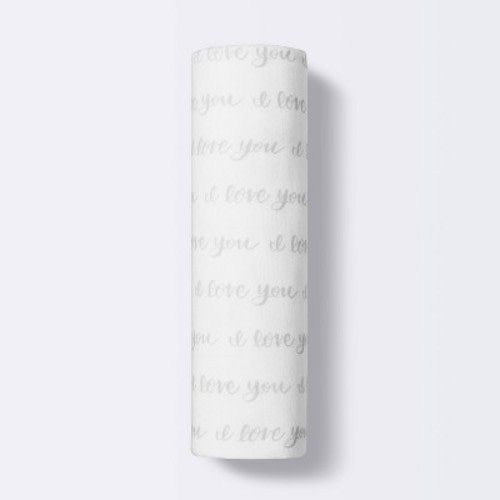 Muslin Swaddle Blanket I Love You Script - Cloud Island™