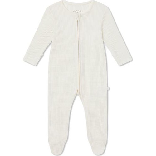 Clever Zip Waffle Fitted One-Piece Footie, Newborn