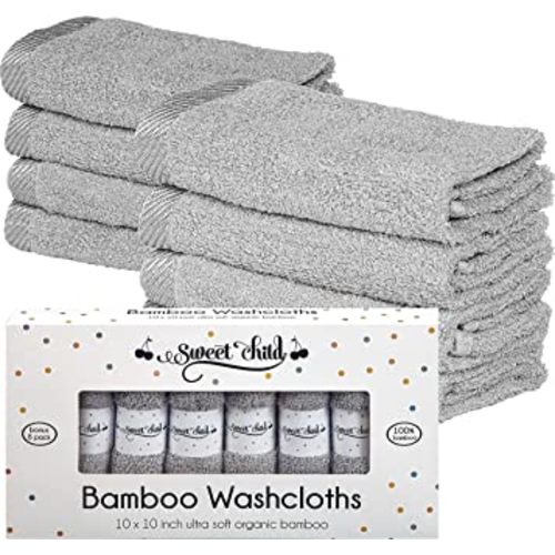 Sweet Child 8-Pack Baby Washcloths -Super Soft Rayon Washcloth, Baby Wash Cloths for Newborn,Infants and Kids, Bath Baby Towels, Body and Face Towel, Face Cloths for Washing Face