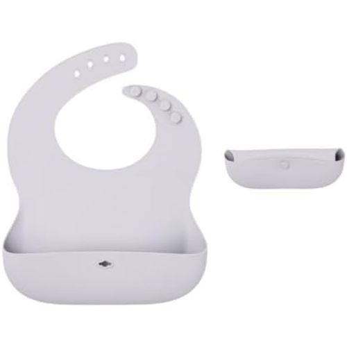 SmileyTot Silicone Baby Bib | BPA Free - Dove Gray