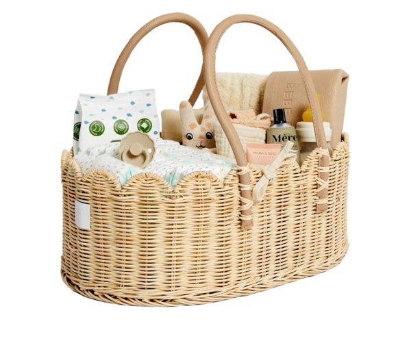 BEBE BASK Premium Baby Diaper Caddy Organizer (Natural)