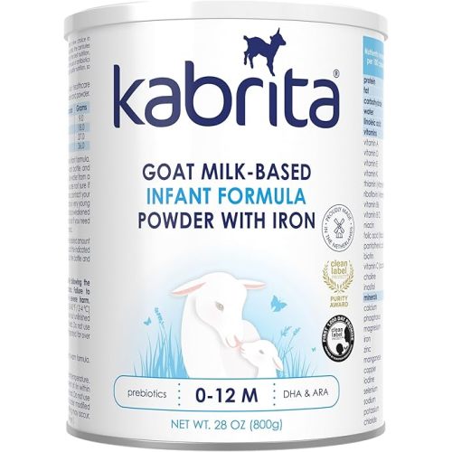 Kabrita Goat Milk Infant Formula - Easy to Digest Baby Formula 0-12 Months - Contains Prebiotics, Iron, DHA, Non-GMO - Gentle on Sensitive Tummies - Formula Supporting Gut Health & Sleep - 28Oz