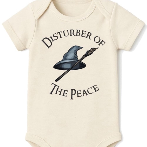 Disturber Of The Peace Onesie® - 100% Cotton - Cream Color (18 Month, Cream)