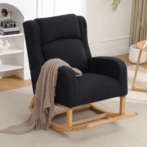 Harriet Bee 27.3" Wide Rocking Chwith Solid Wood Leg and Footrest & Reviews | Wayfair