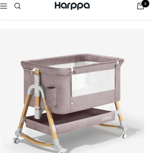 HARPPA Cuddly 3-in-1 Baby Bassinet Bedside Sleeper for Reflux | Attaches to Bed, Adjustable 5 Heights, Non-Toxic & CPSC Certified | Sturdy Aluminum Frame, Portable Wheels, Tool-Free Setup, Gentle Rocking | Perfect for Newborns, Infants, Small Spaces & Saf