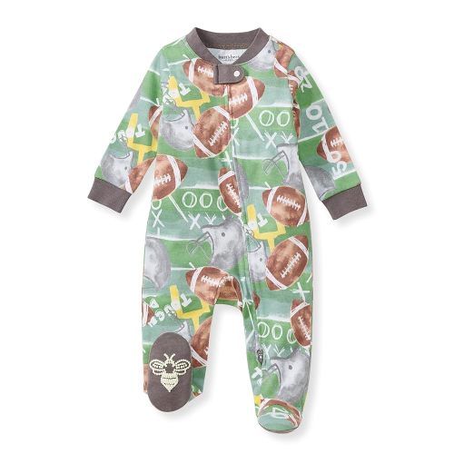 Burt's Bees Baby Baby Girls Pajamas, Zip Front Non-Slip Footed Sleeper Pjs, 100% Organic Cotton