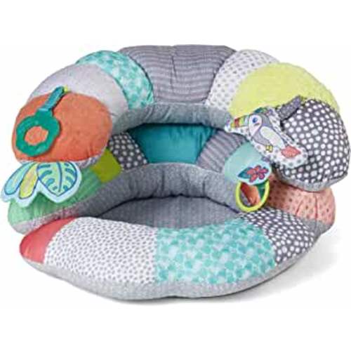Infantino 2-in-1 Tummy Time & Seated Support - for Newborns and Older Babies, with Detachable Support Pillow and Toys, for Development of Strong Head and Neck Muscles