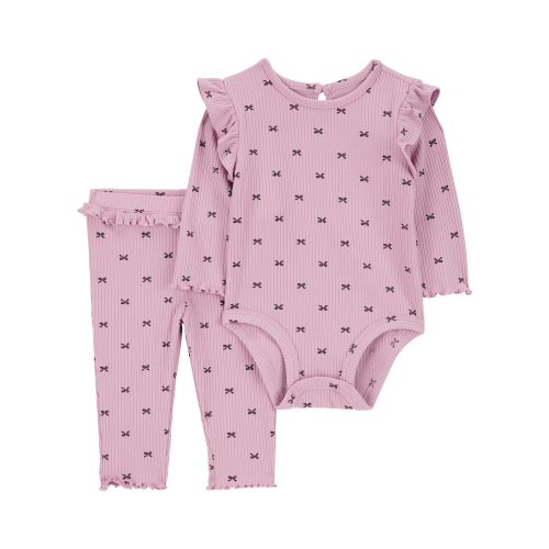 Baby 2-Piece Bow Print Bodysuit Pant Set - Carter's | Carter's