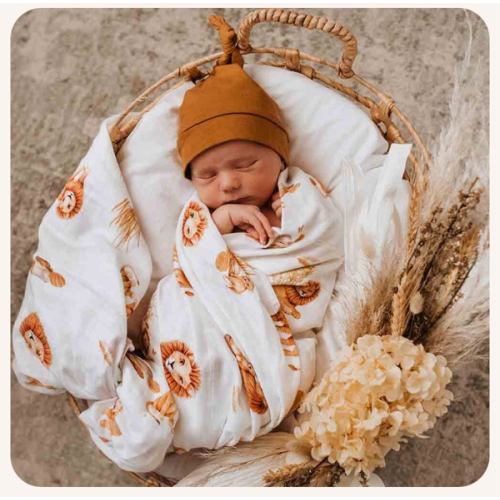 Lion Organic Muslin Wrap | Snuggle Hunny