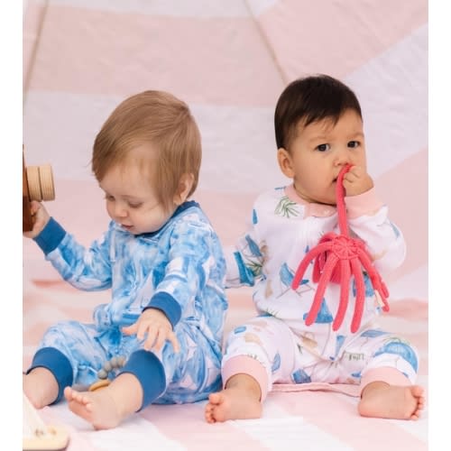 Santorini Beach Organic Cotton Baby Pajamas 2 Pack - 0-3 Months