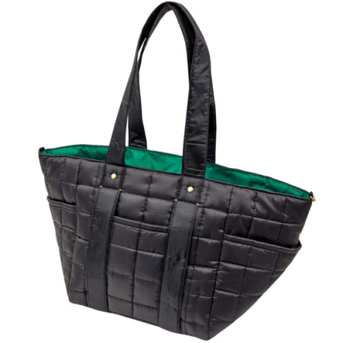 Clare V. Le Box Tote Sportif in Black Quilted Ripstop