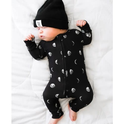 Moon Phases Small Ribbed Zip Romper