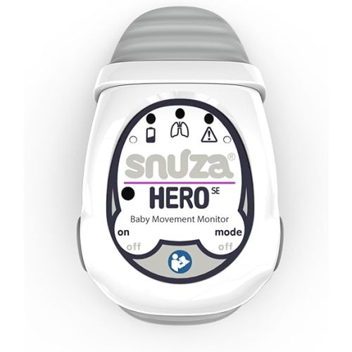 Snuza Hero Baby Monitor: Alerts When No Movement Detected, Gentle Vibration Pre-Alerts, Attaches to Diaper, No WiFi/Bluetooth, Medical Grade Material. Safer Sleep for Babies, Better Sleep for Parents.