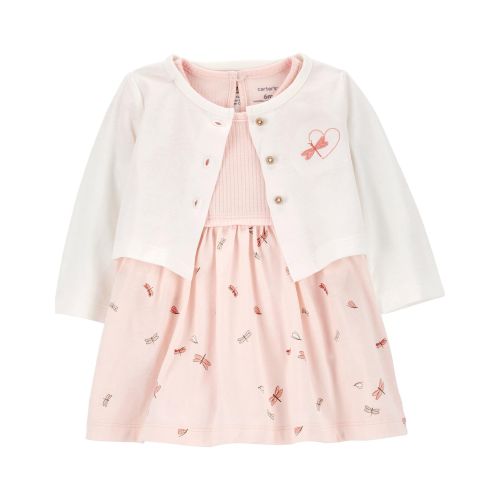 Baby 2-Piece Bodysuit Dress & Cardigan Set