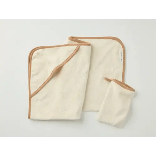 Cloud Loom Organic Baby Hooded Towel and Bath Mitt Set – Coyuchi